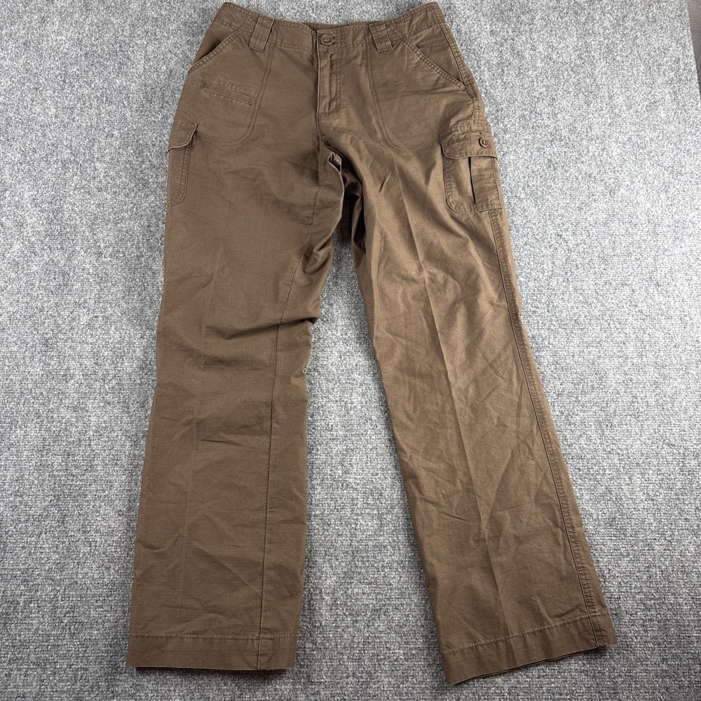 Cabela's Women's Trail Utility Cargo Pants Brown Tencel Cotton Size 4 Regular